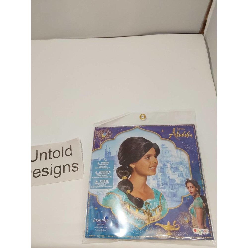 Disguise The Aladdin Live Action Kid Jasmine Wig Standard , Black
